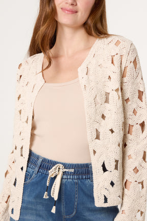 Cut Out Crochet Cardigan