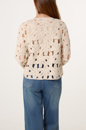 Cut Out Crochet Cardigan
