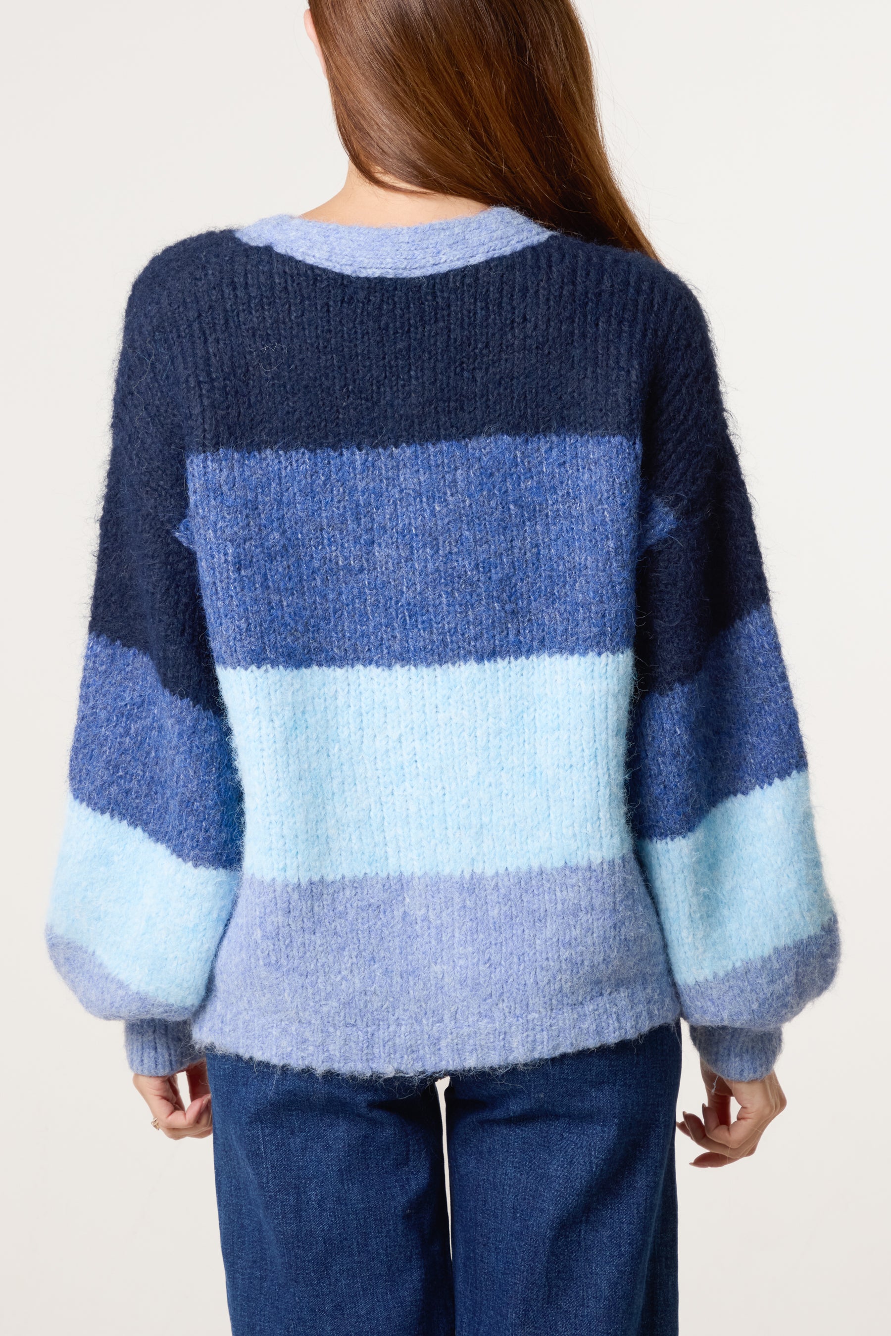 Block Stripe Knit Cardigan