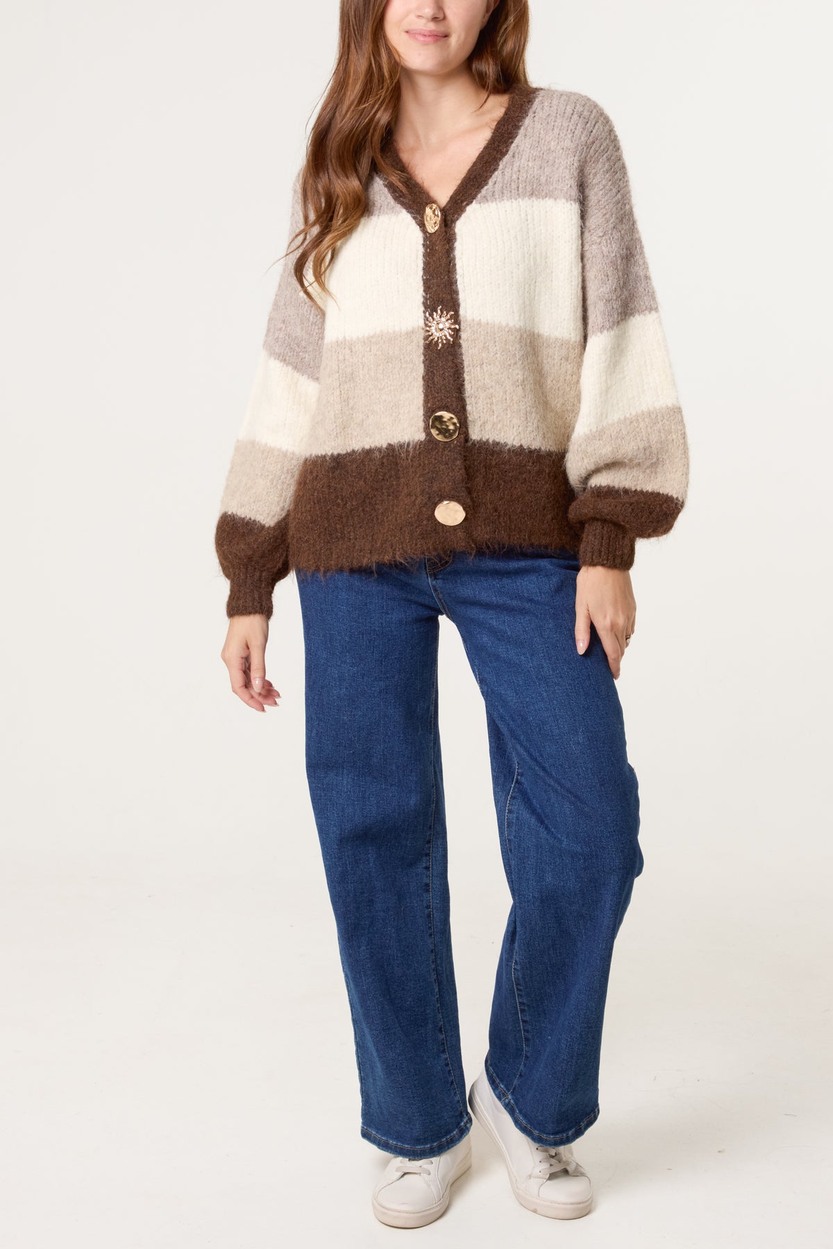 Block Stripe Knit Cardigan