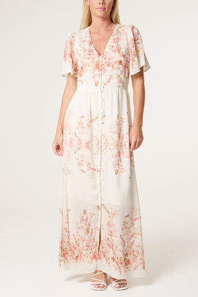 Button Through Blossom Cotton Dress