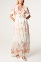 Button Through Blossom Cotton Dress