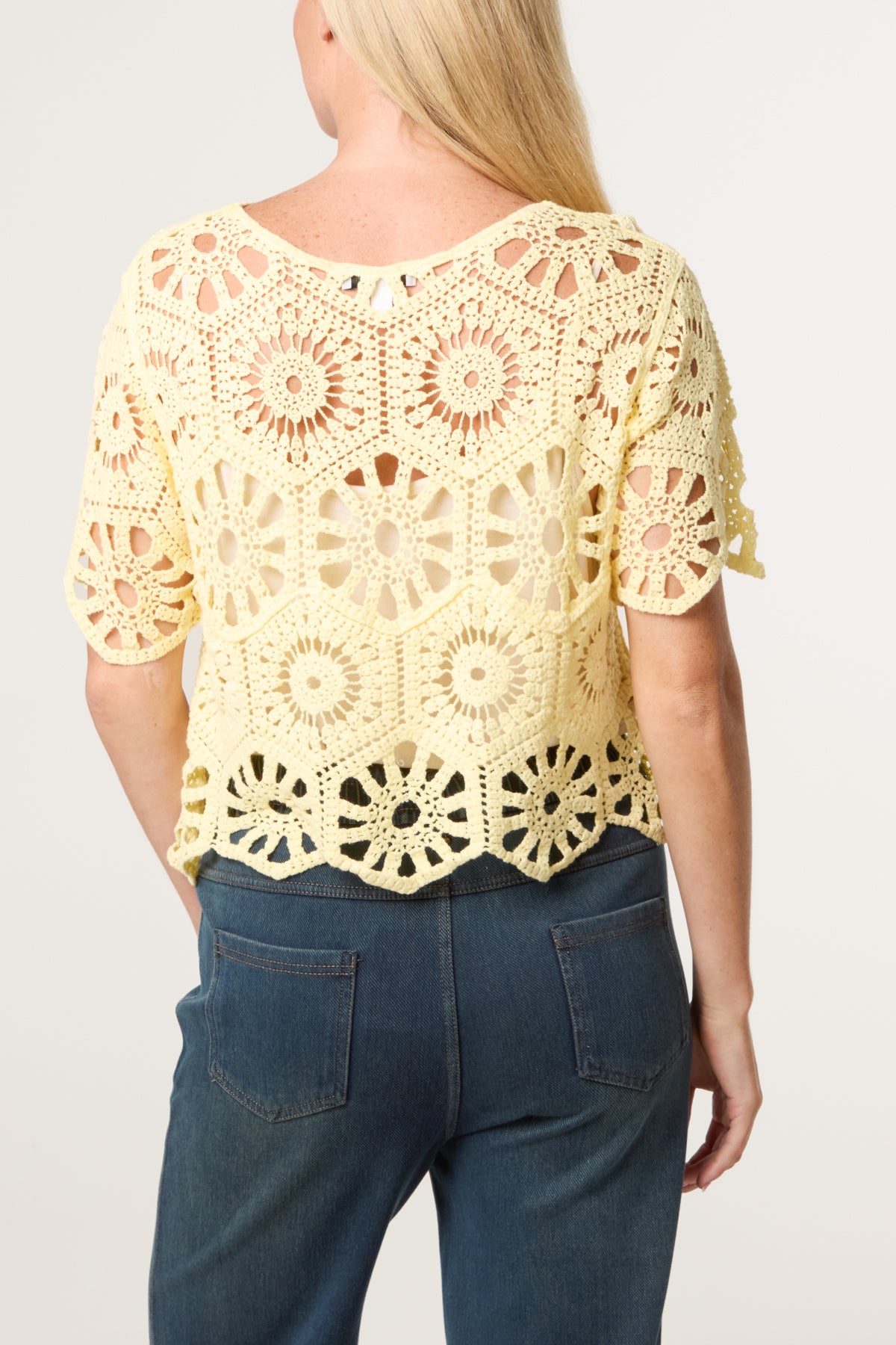 Mandala Flower Crochet Cropped Top