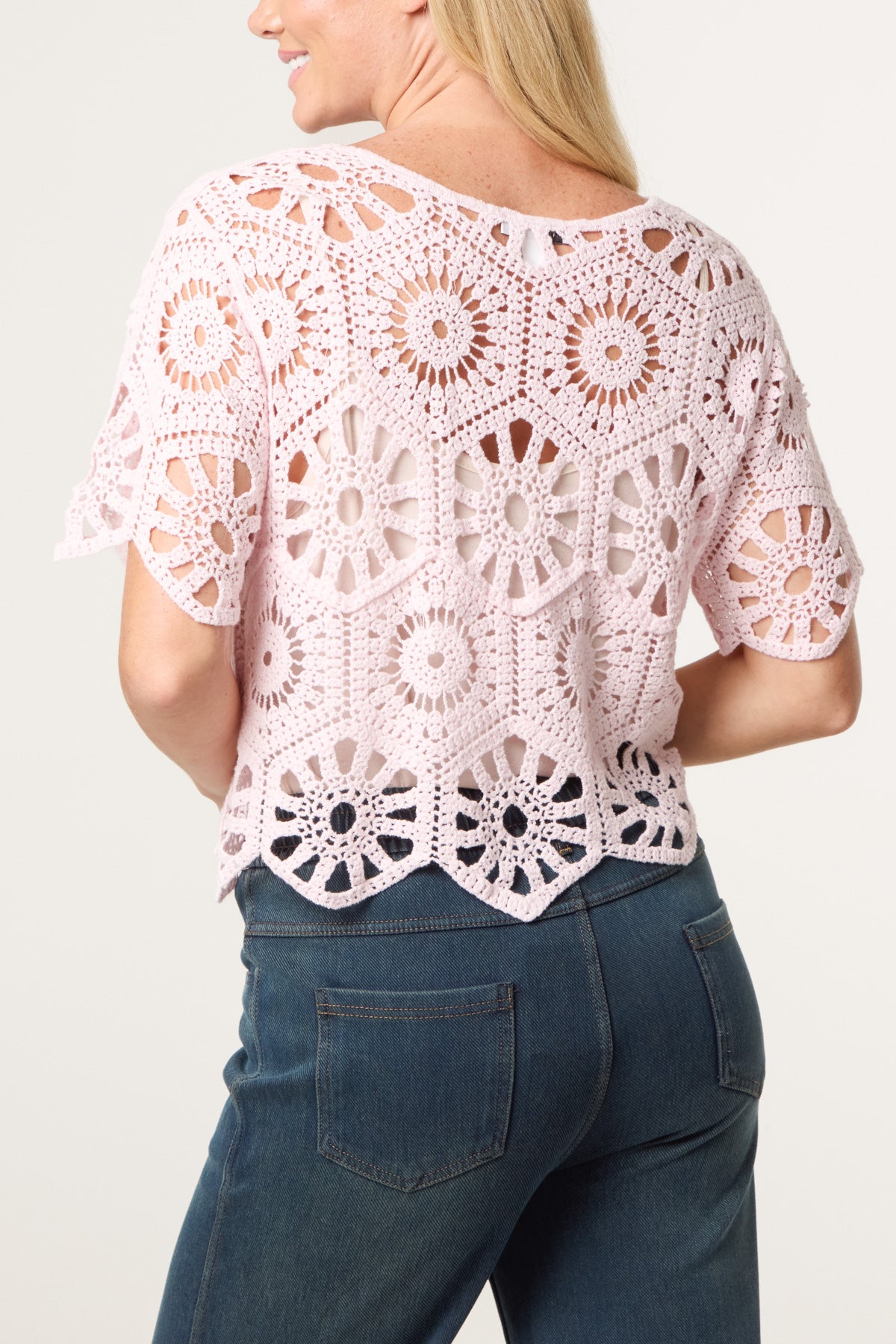 Mandala Flower Crochet Cropped Top