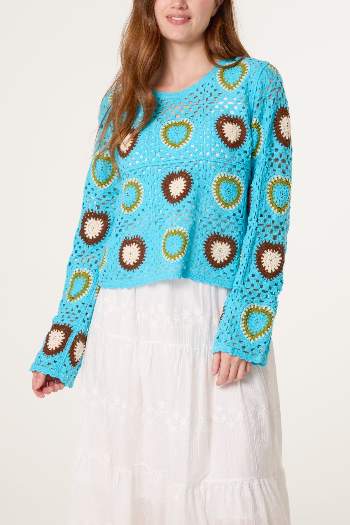 Patchwork Hearts Crochet Jumper