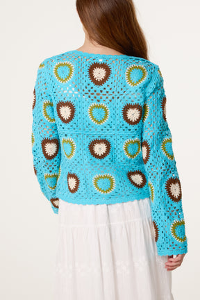 Patchwork Hearts Crochet Jumper