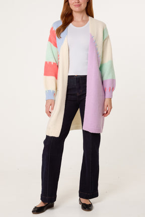 Stitch Detail Colourblock Cardigan