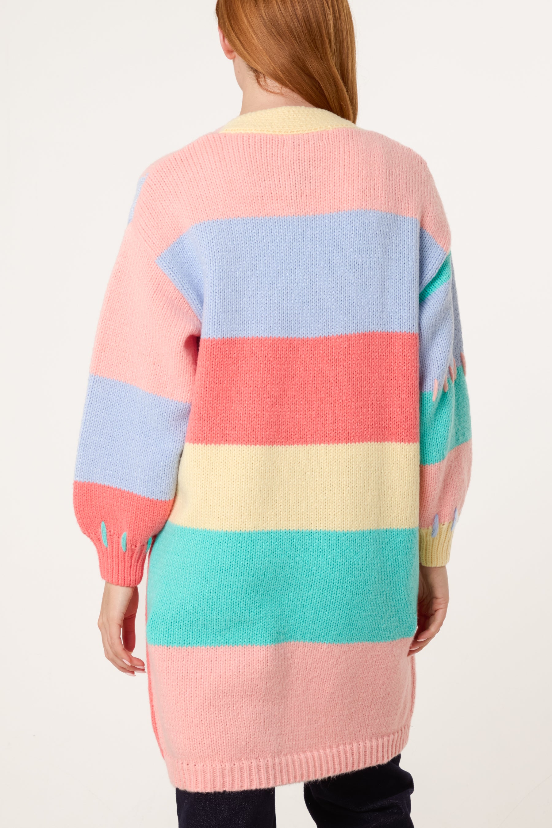 Stitch Detail Colourblock Cardigan