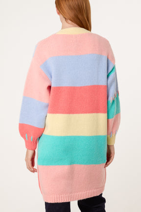 Stitch Detail Colourblock Cardigan