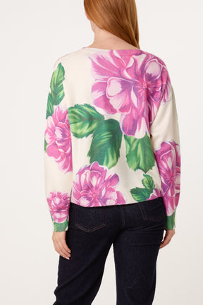 Flowers & Leaf Embellished Jumper