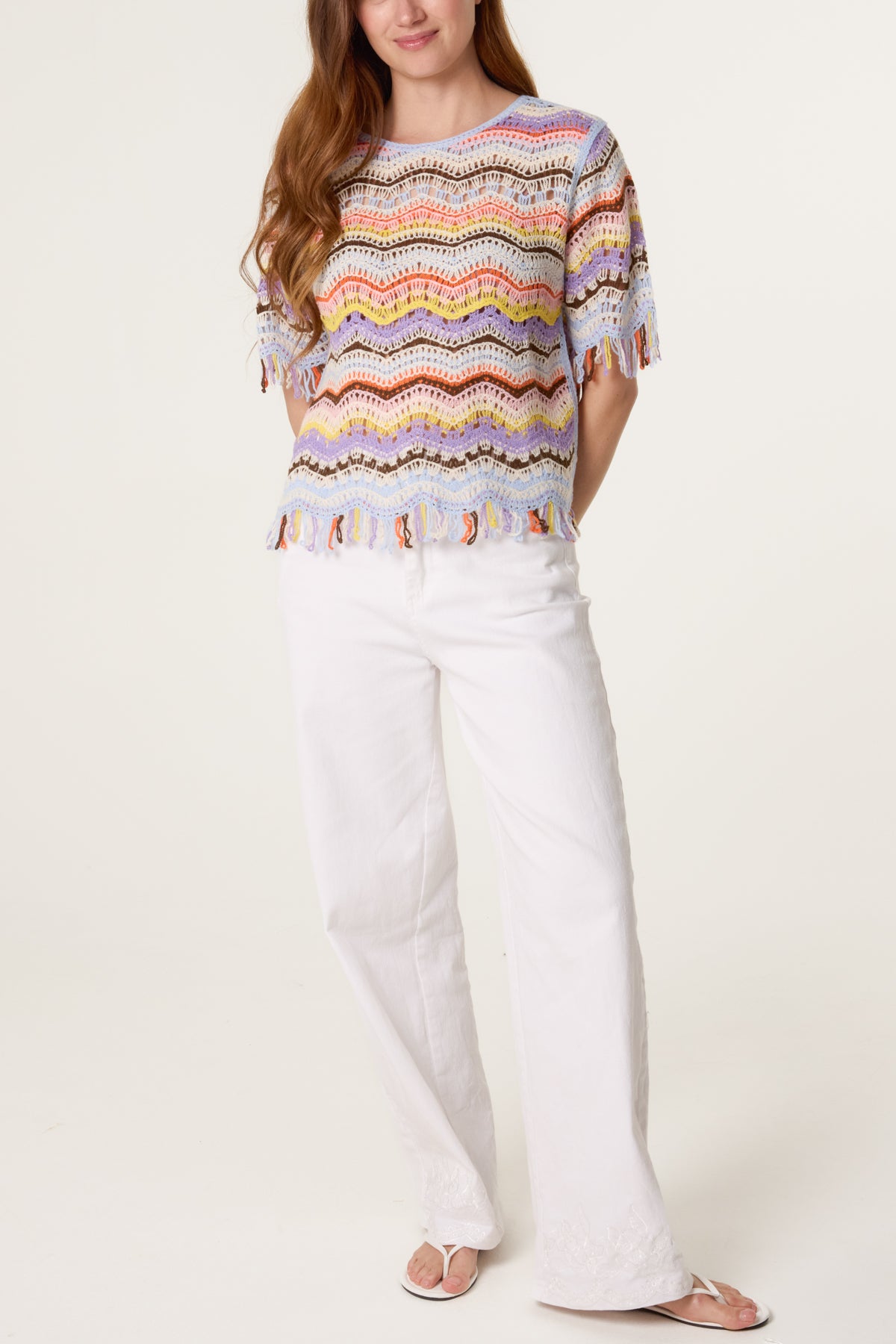 Multicolour Stripe Crochet Top