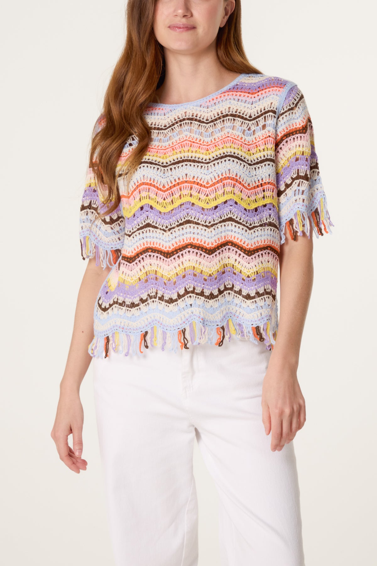 Multicolour Stripe Crochet Top