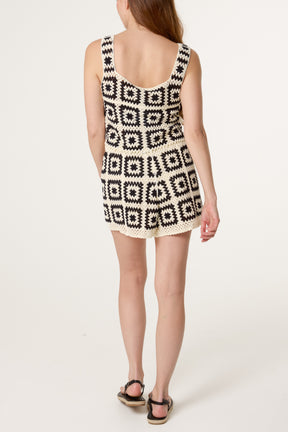 Geometric Crochet Top & Shorts Set