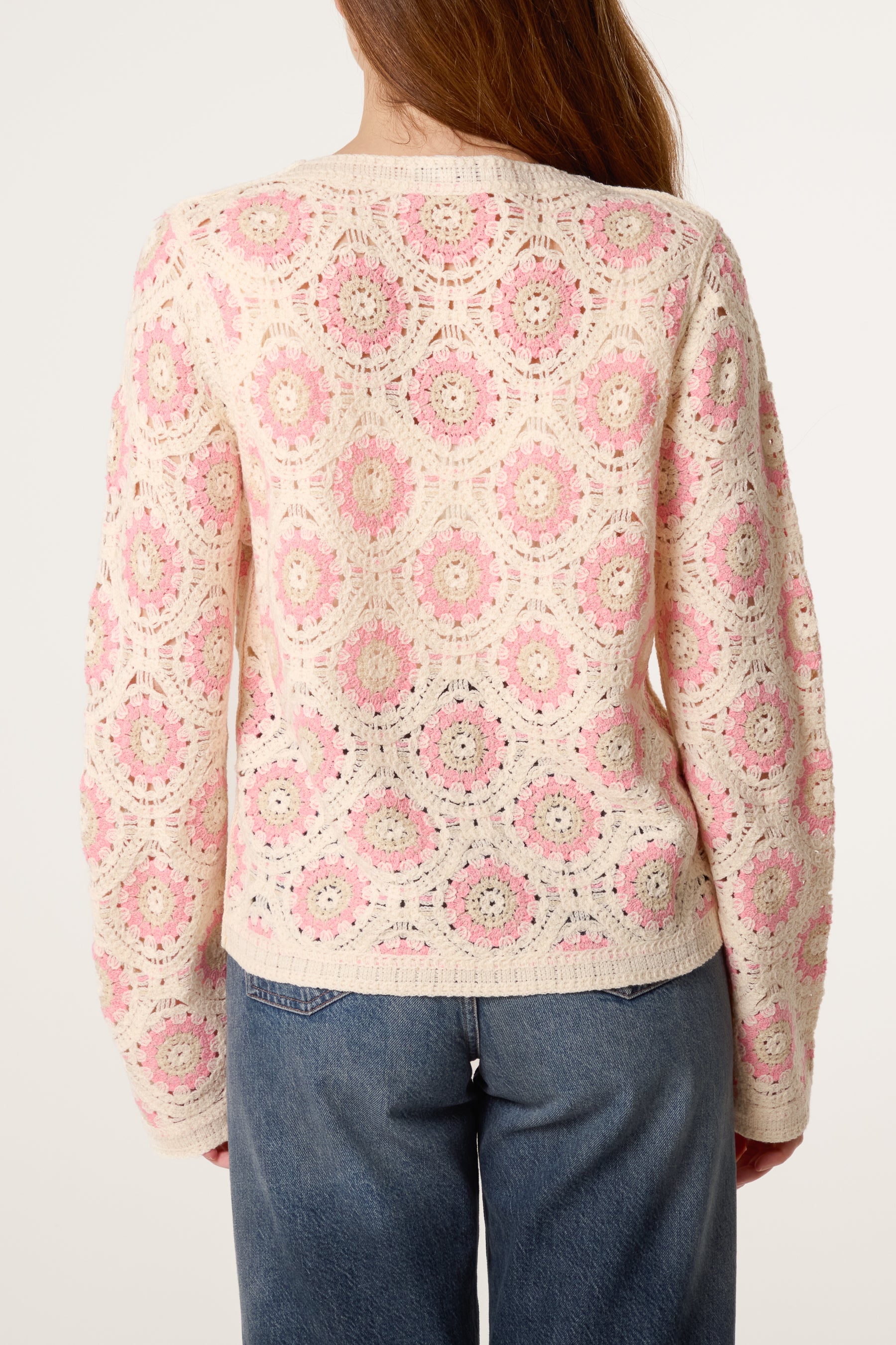 V Neck Crochet Cardigan