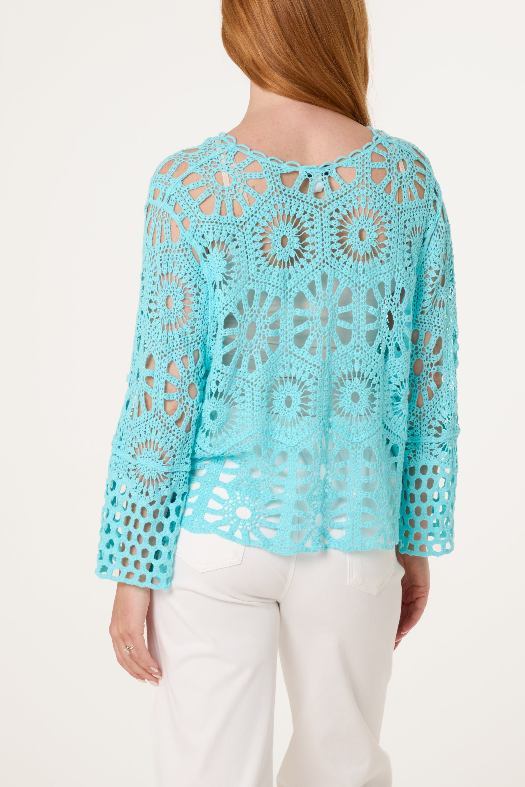 Mandala Crochet Wide Sleeve Cardigan