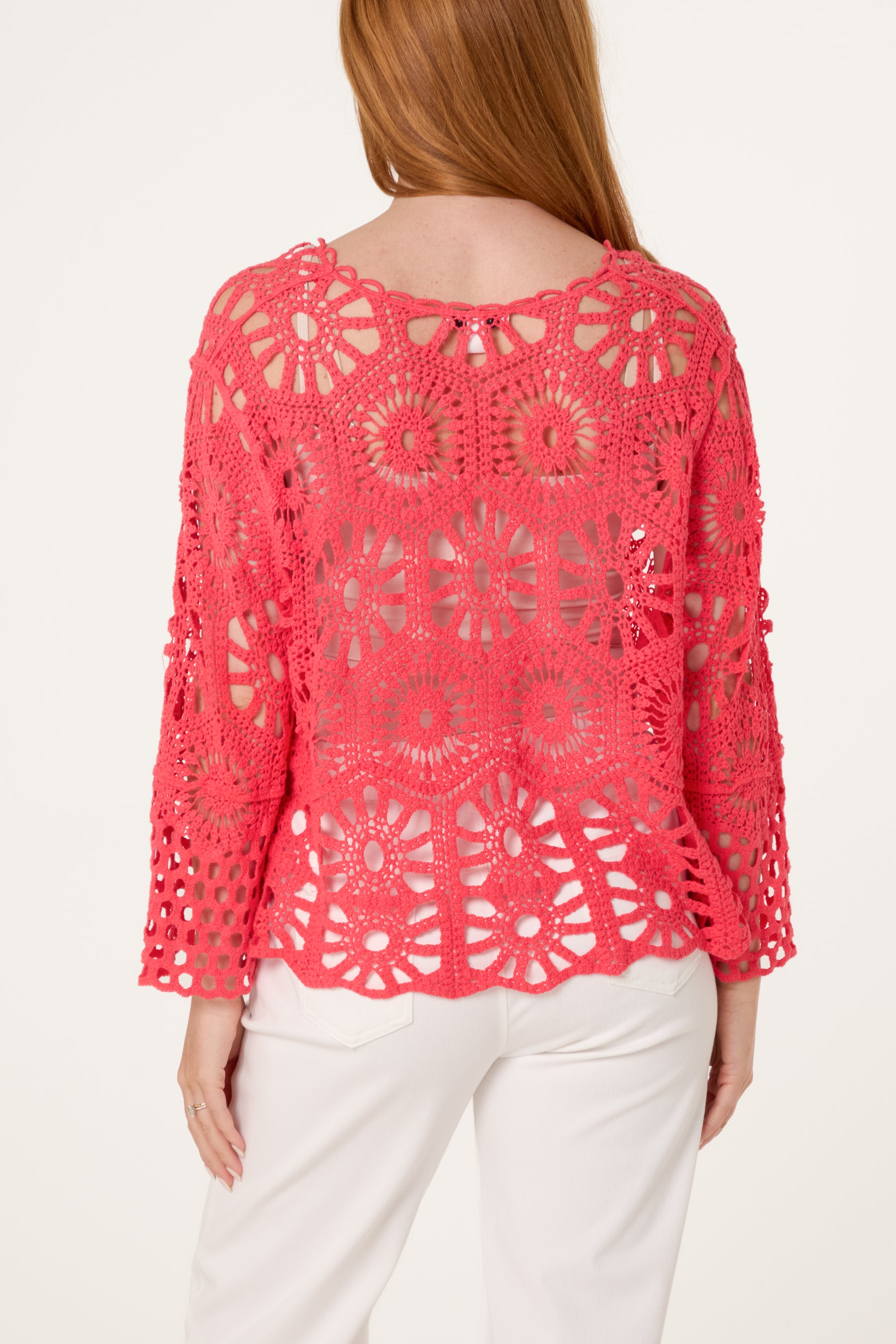 Mandala Crochet Wide Sleeve Cardigan