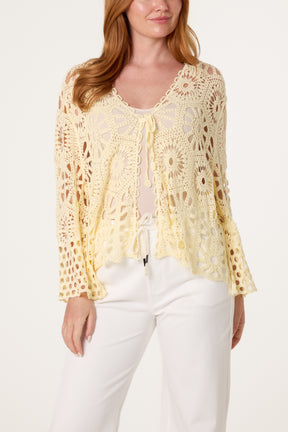 Mandala Crochet Wide Sleeve Cardigan