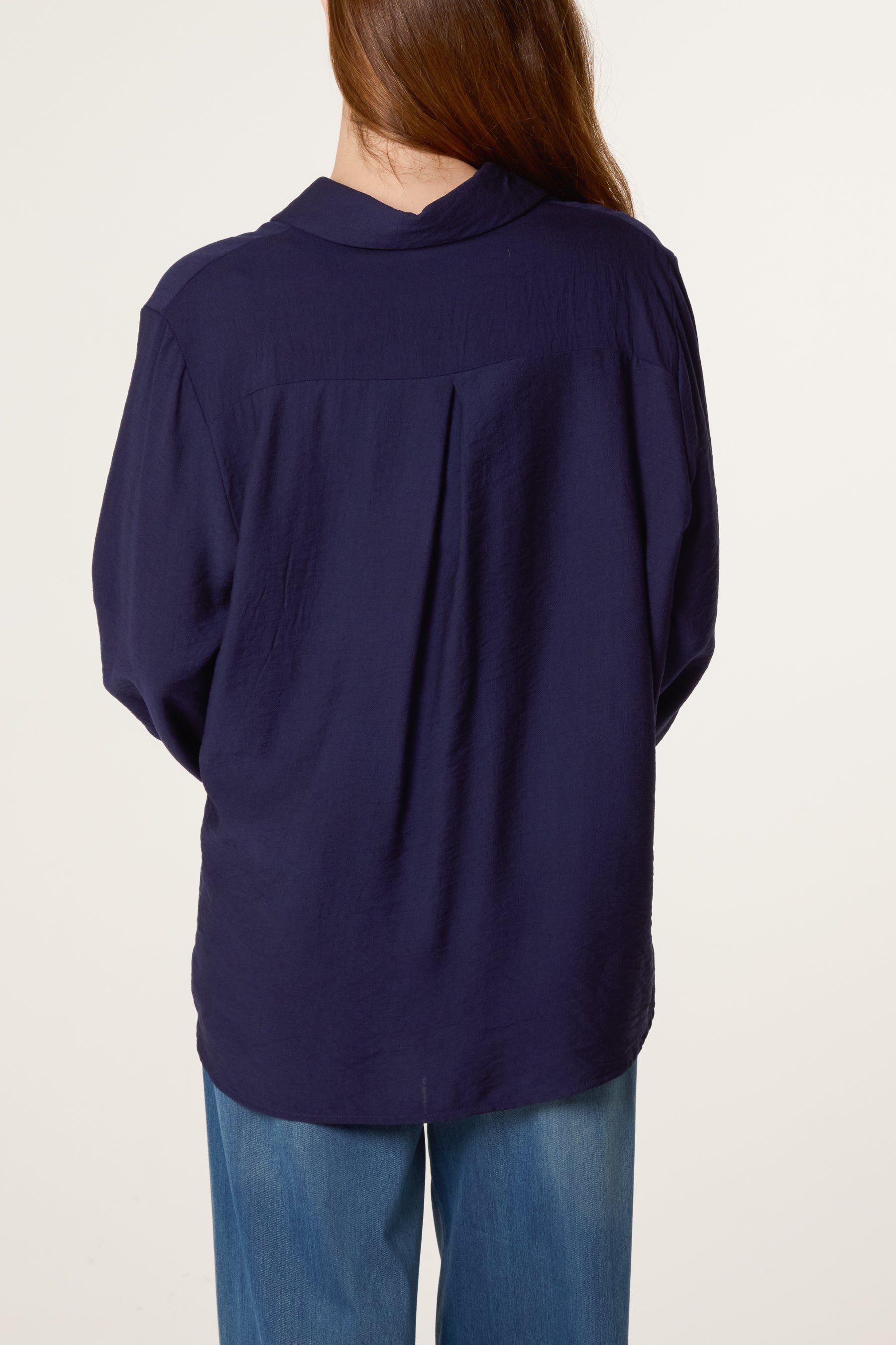 Floral Embroidery Roll Sleeve Shirt