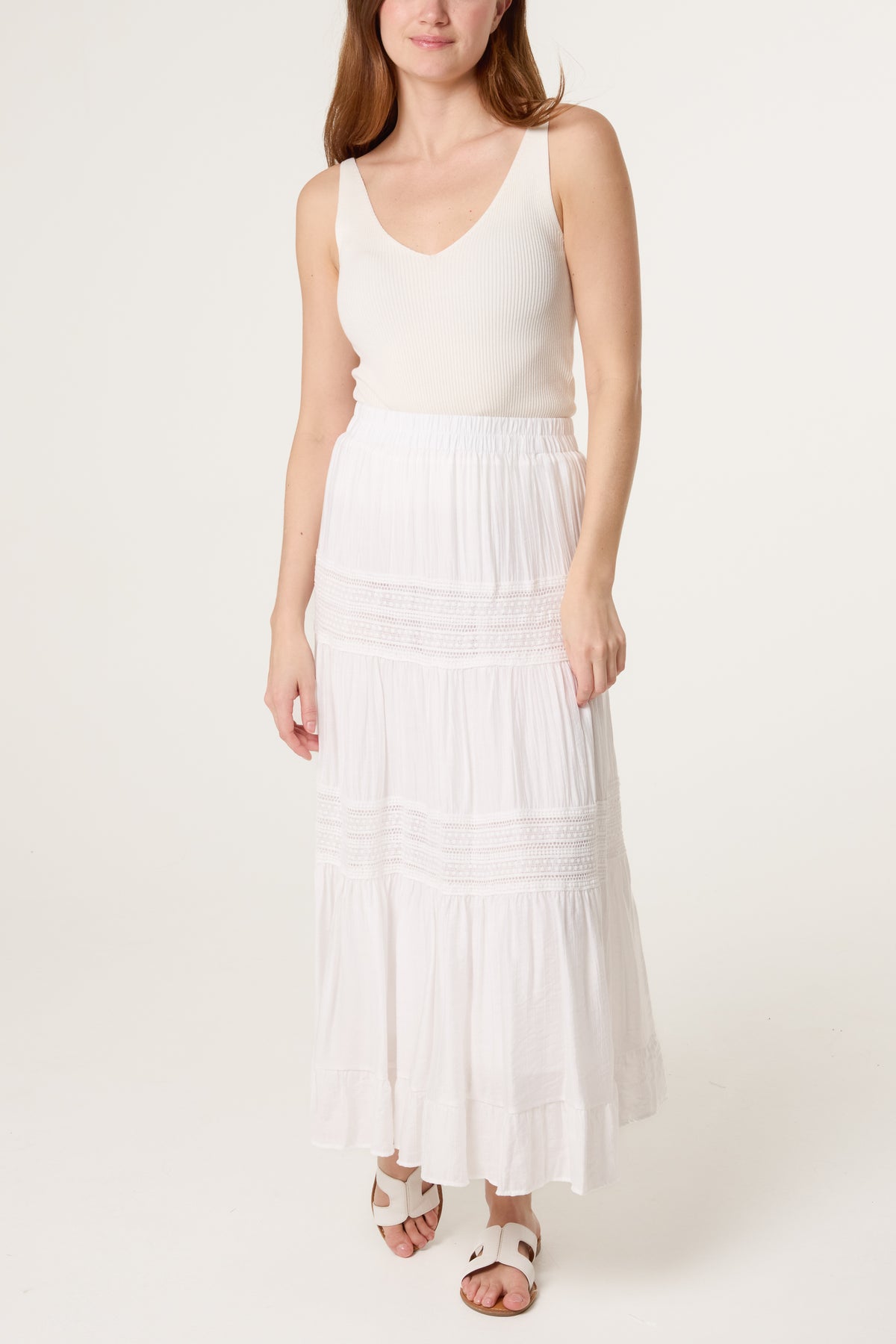 Tiered Crochet Maxi Skirt