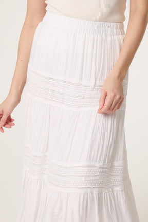 Tiered Crochet Maxi Skirt