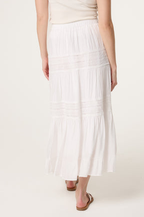 Tiered Crochet Maxi Skirt