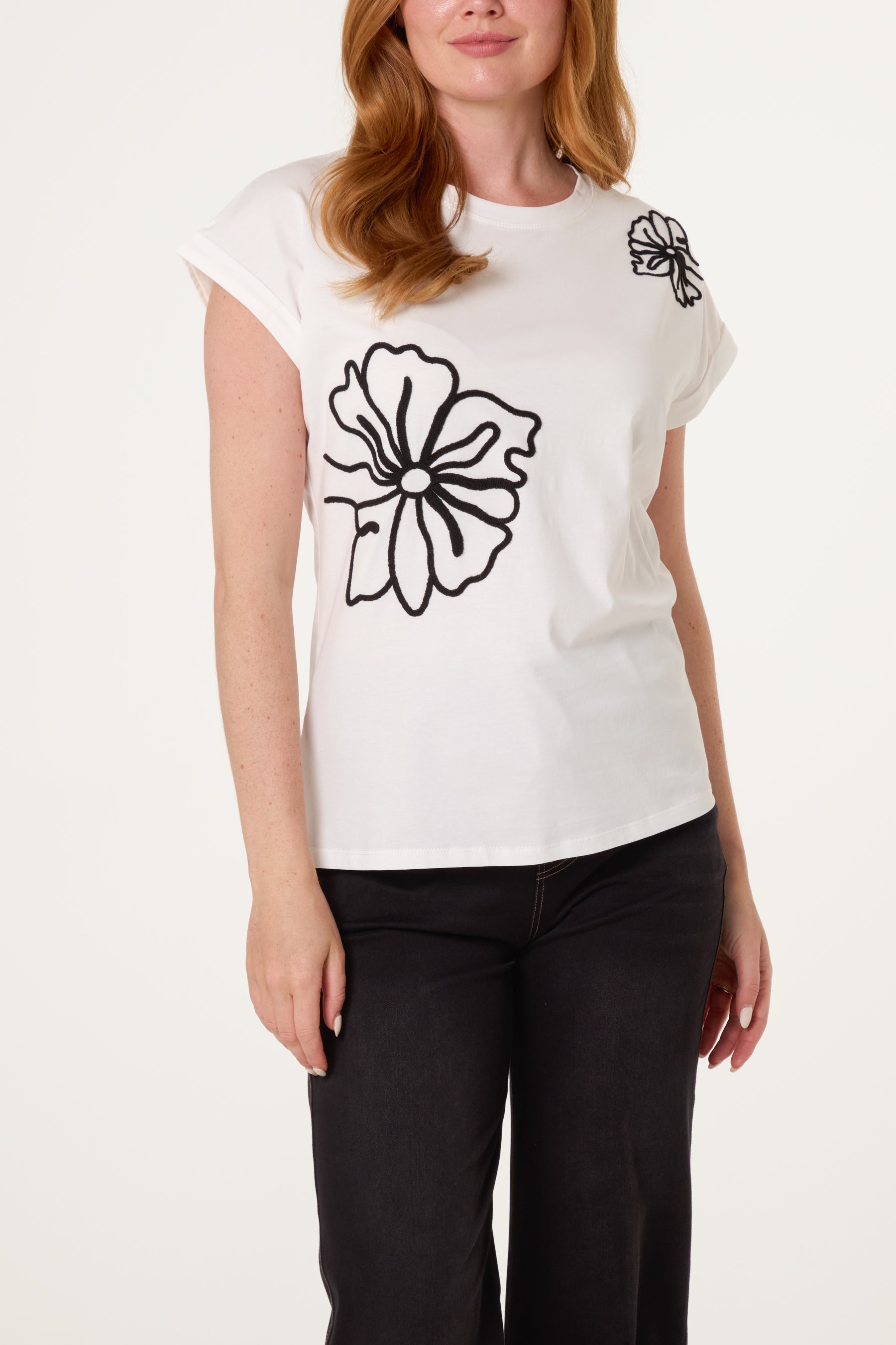 Flower Embroidery T-Shirt
