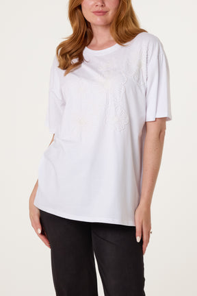Floral Embellished T-Shirt
