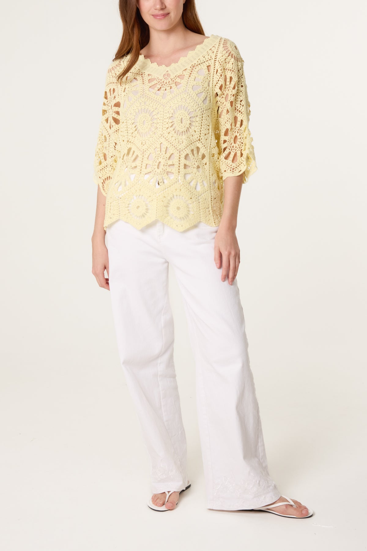 Scallop Hem Mandala Crochet Top