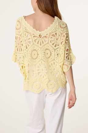 Scallop Hem Mandala Crochet Top