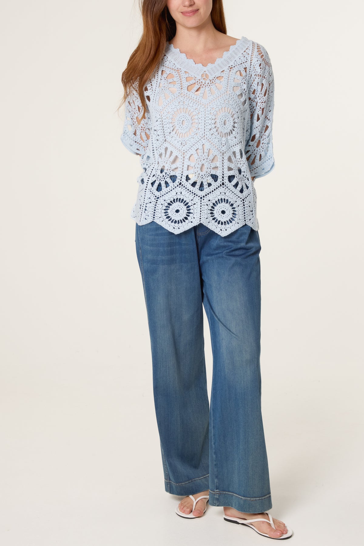 Scallop Hem Mandala Crochet Top