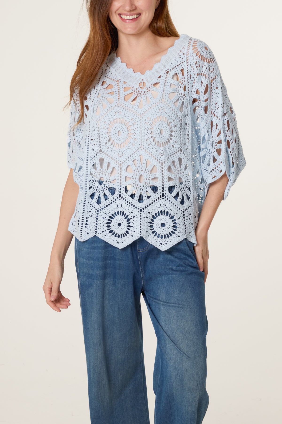 Scallop Hem Mandala Crochet Top