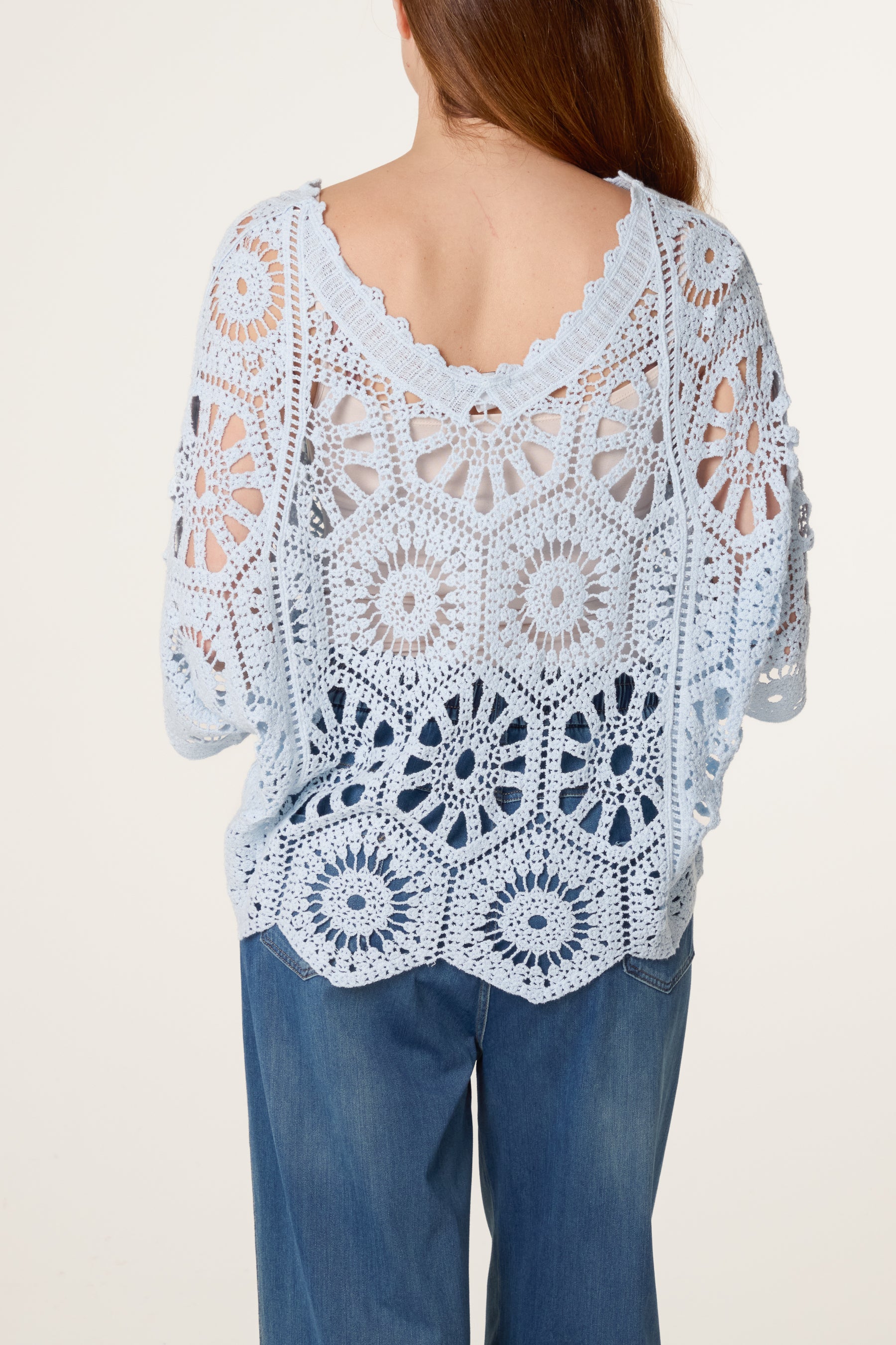 Scallop Hem Mandala Crochet Top