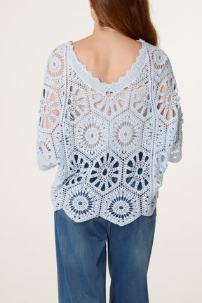 Scallop Hem Mandala Crochet Top