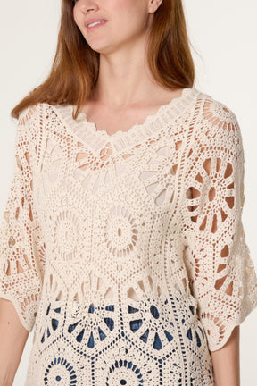 Scallop Hem Mandala Crochet Top