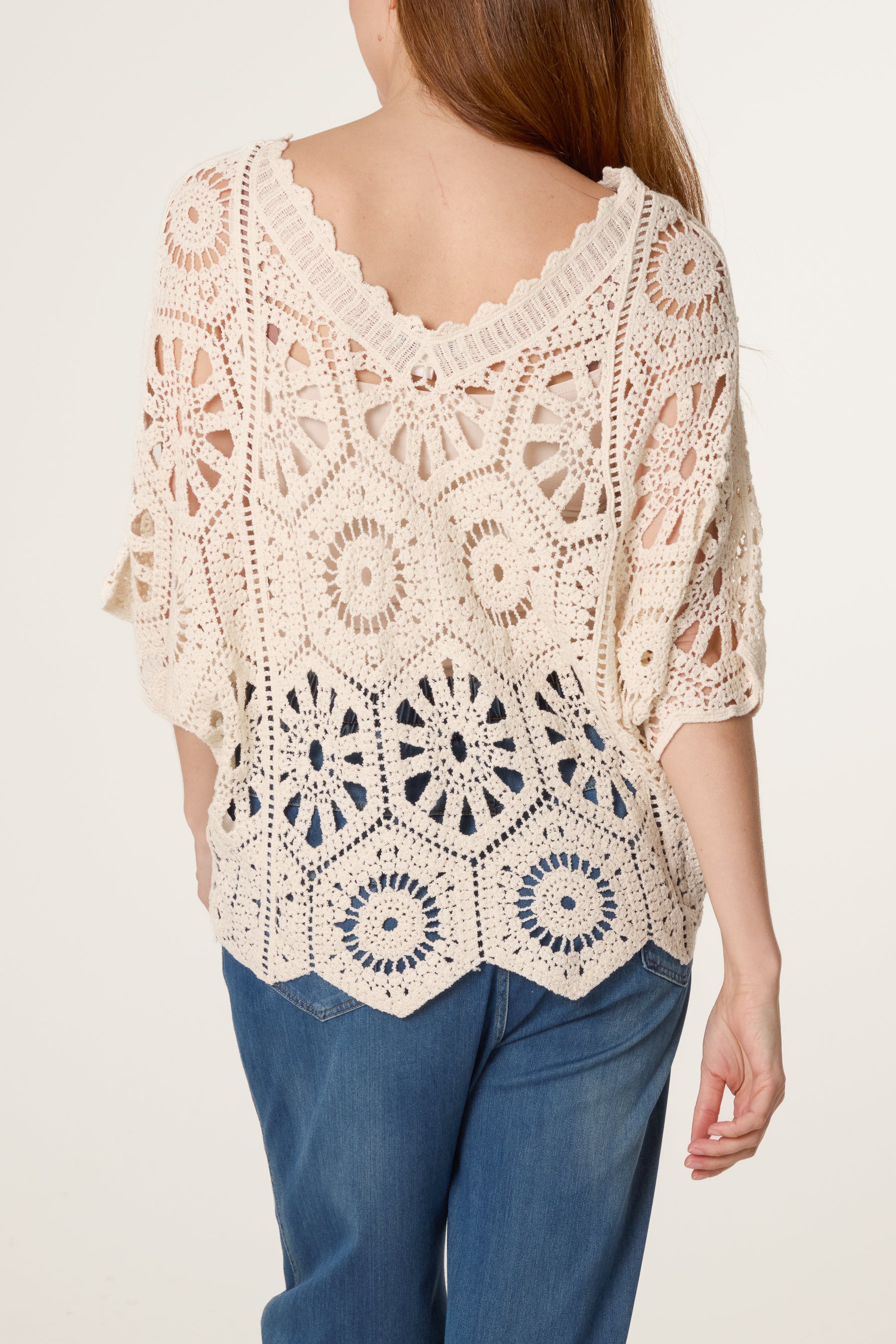 Scallop Hem Mandala Crochet Top