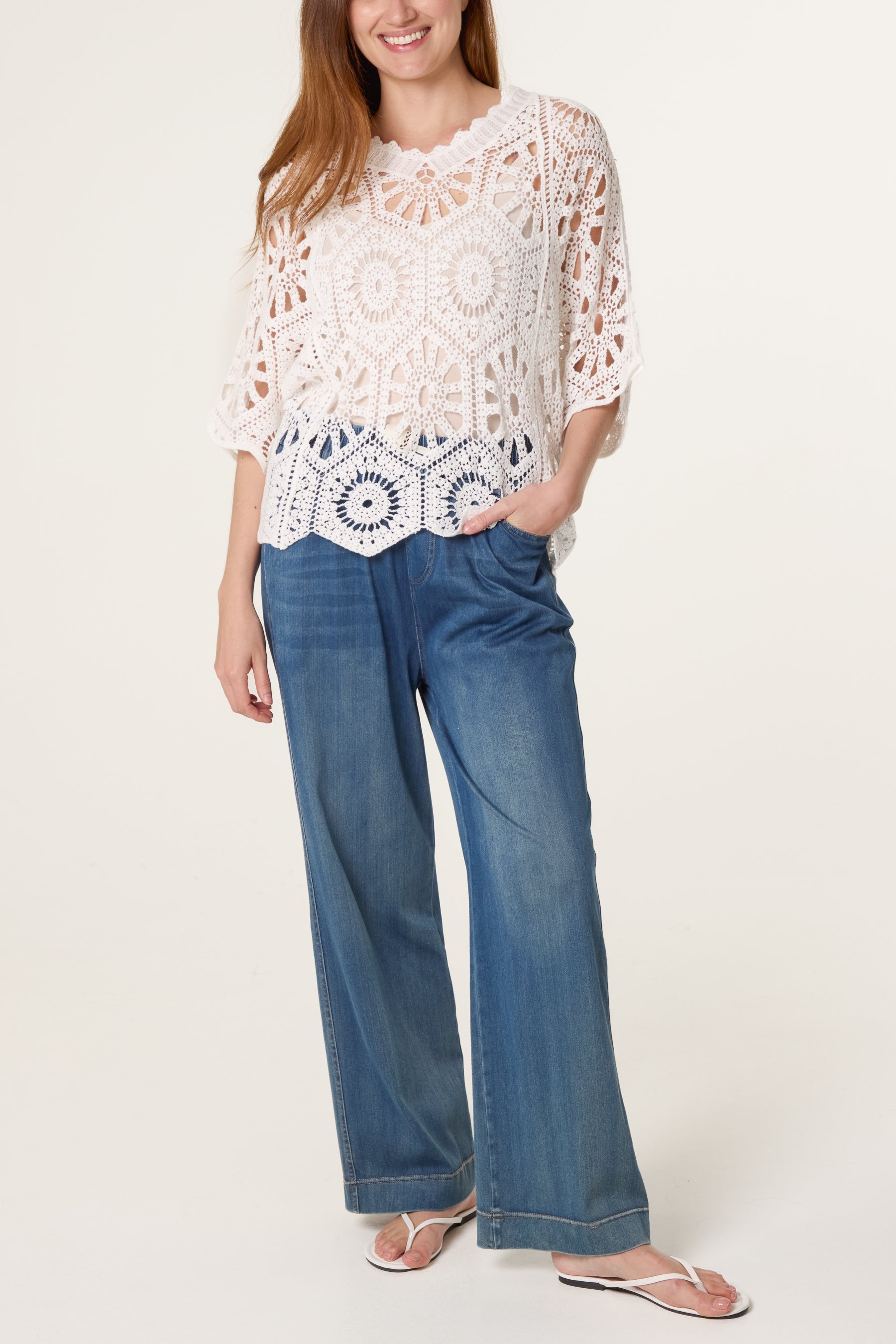 Scallop Hem Mandala Crochet Top