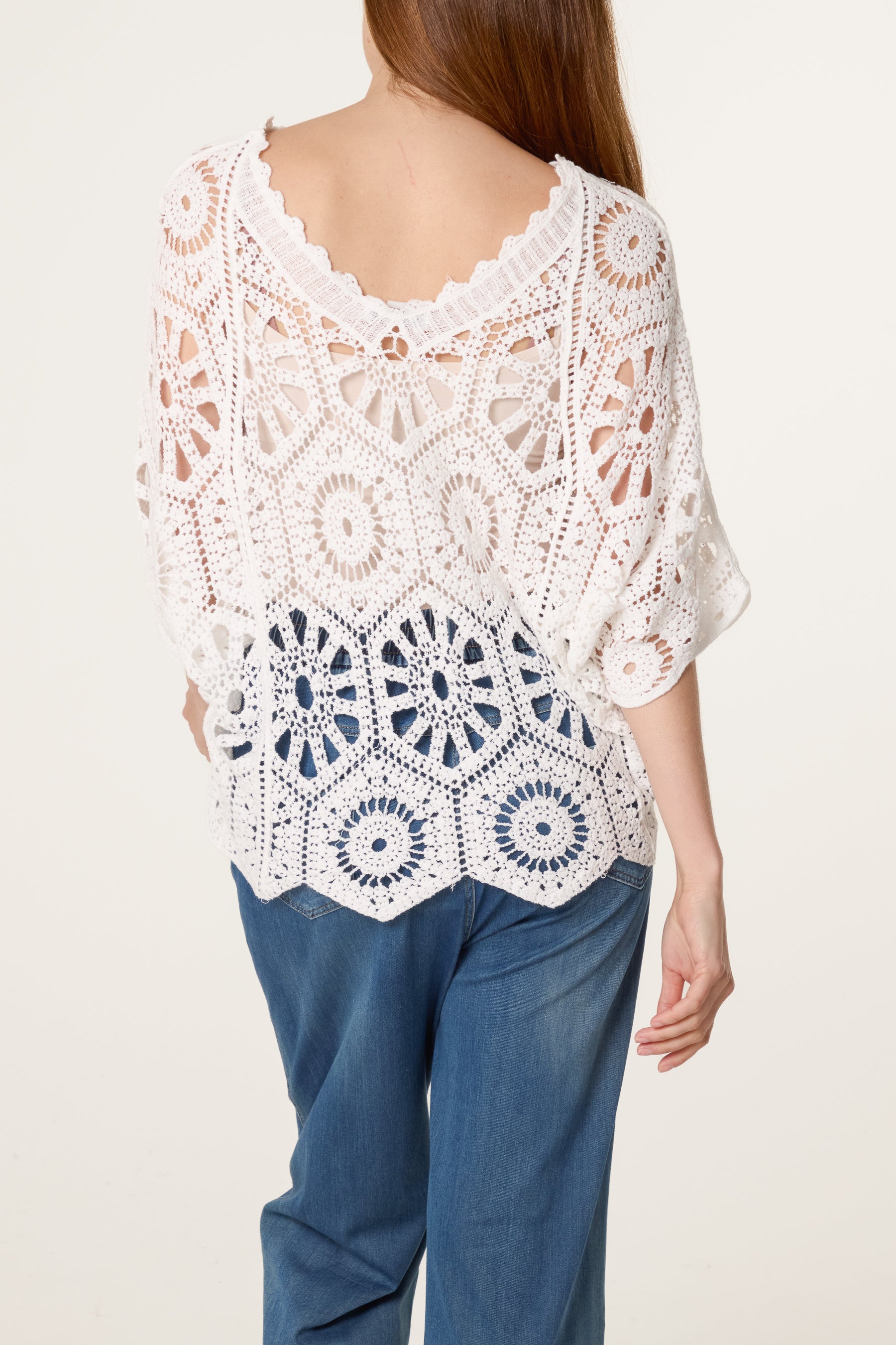 Scallop Hem Mandala Crochet Top