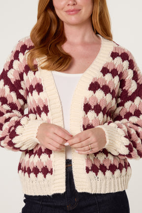 Multicoloured Striped Chunky Knit Cardigan