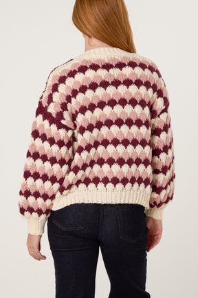 Multicoloured Striped Chunky Knit Cardigan