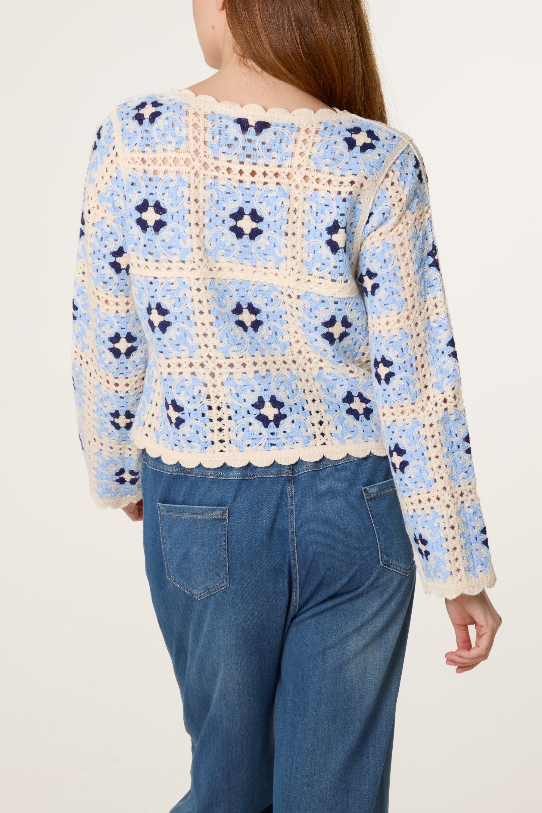 Patchwork Scallop Crochet Top