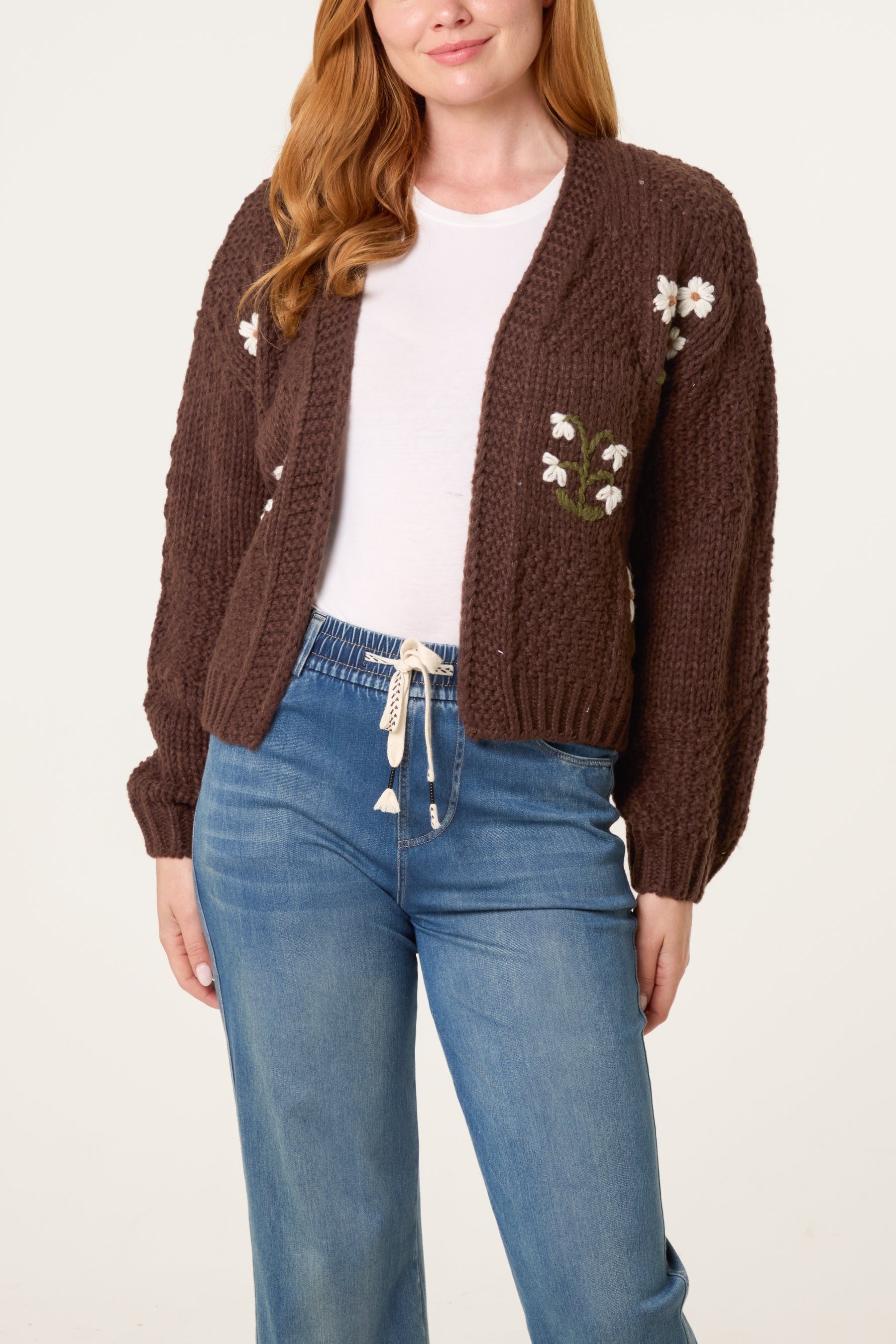 Flower Detail Knit Cardigan