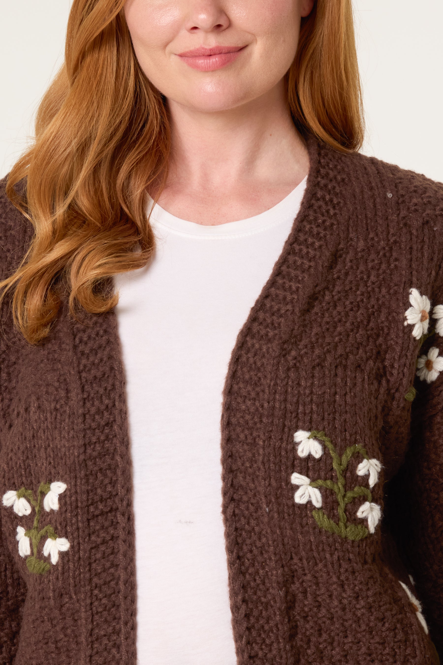 Flower Detail Knit Cardigan