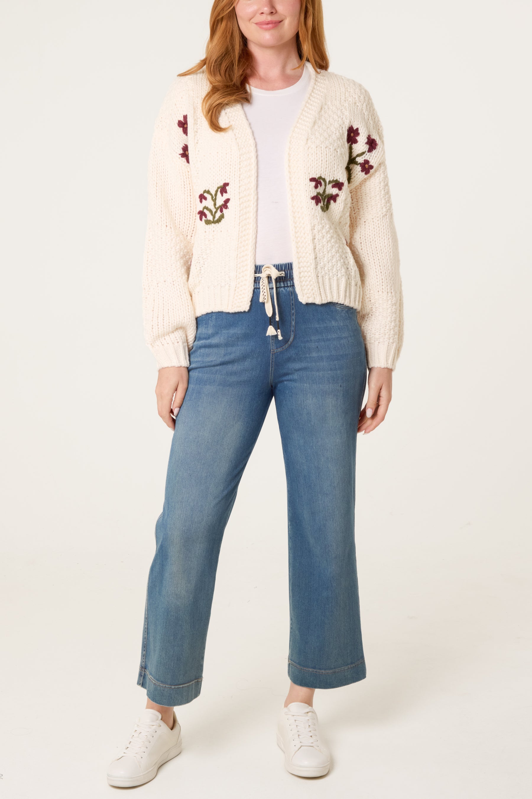 Flower Detail Knit Cardigan