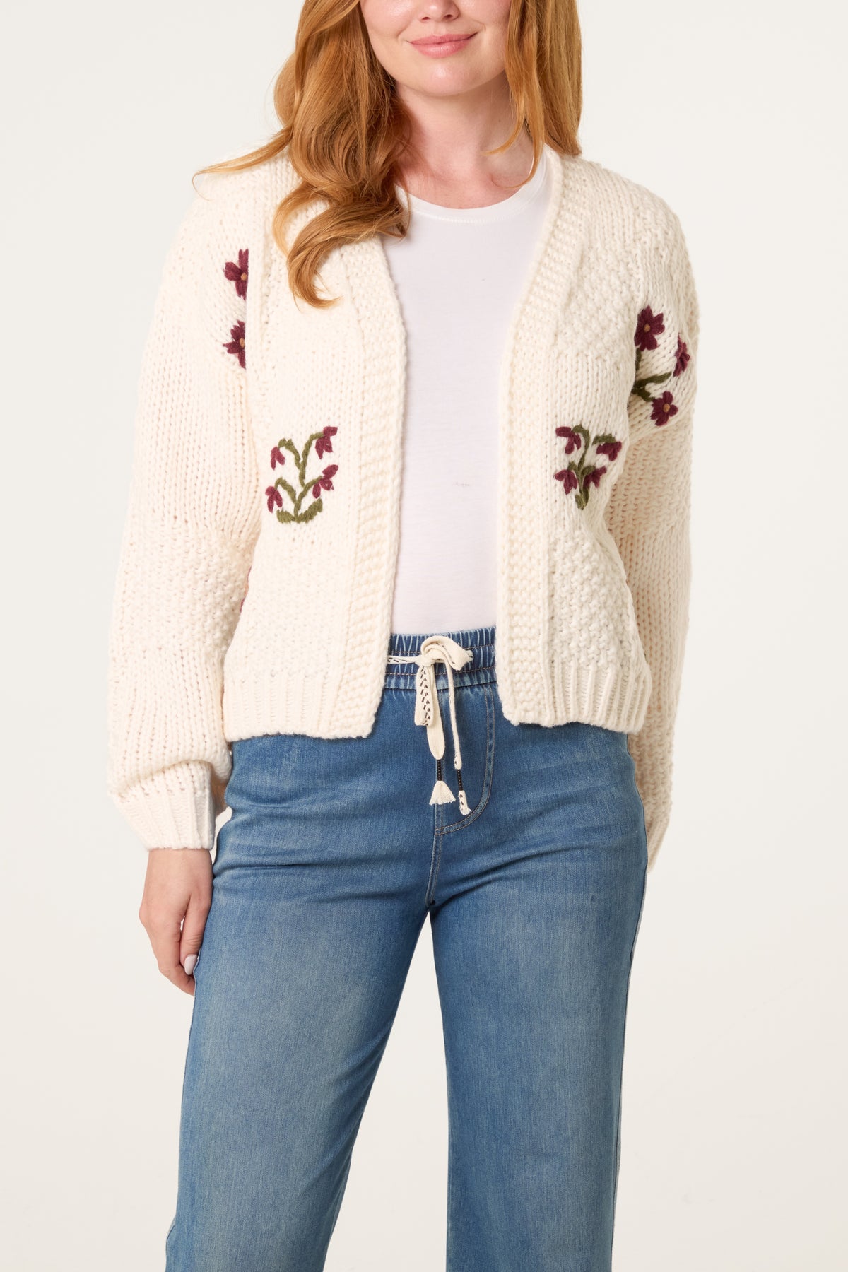 Flower Detail Knit Cardigan