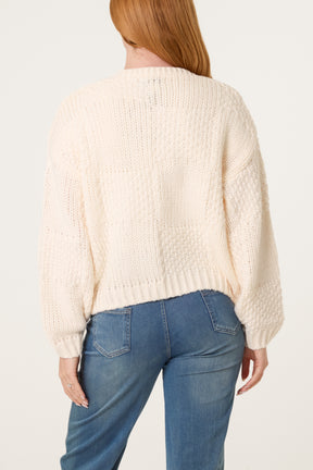 Flower Detail Knit Cardigan
