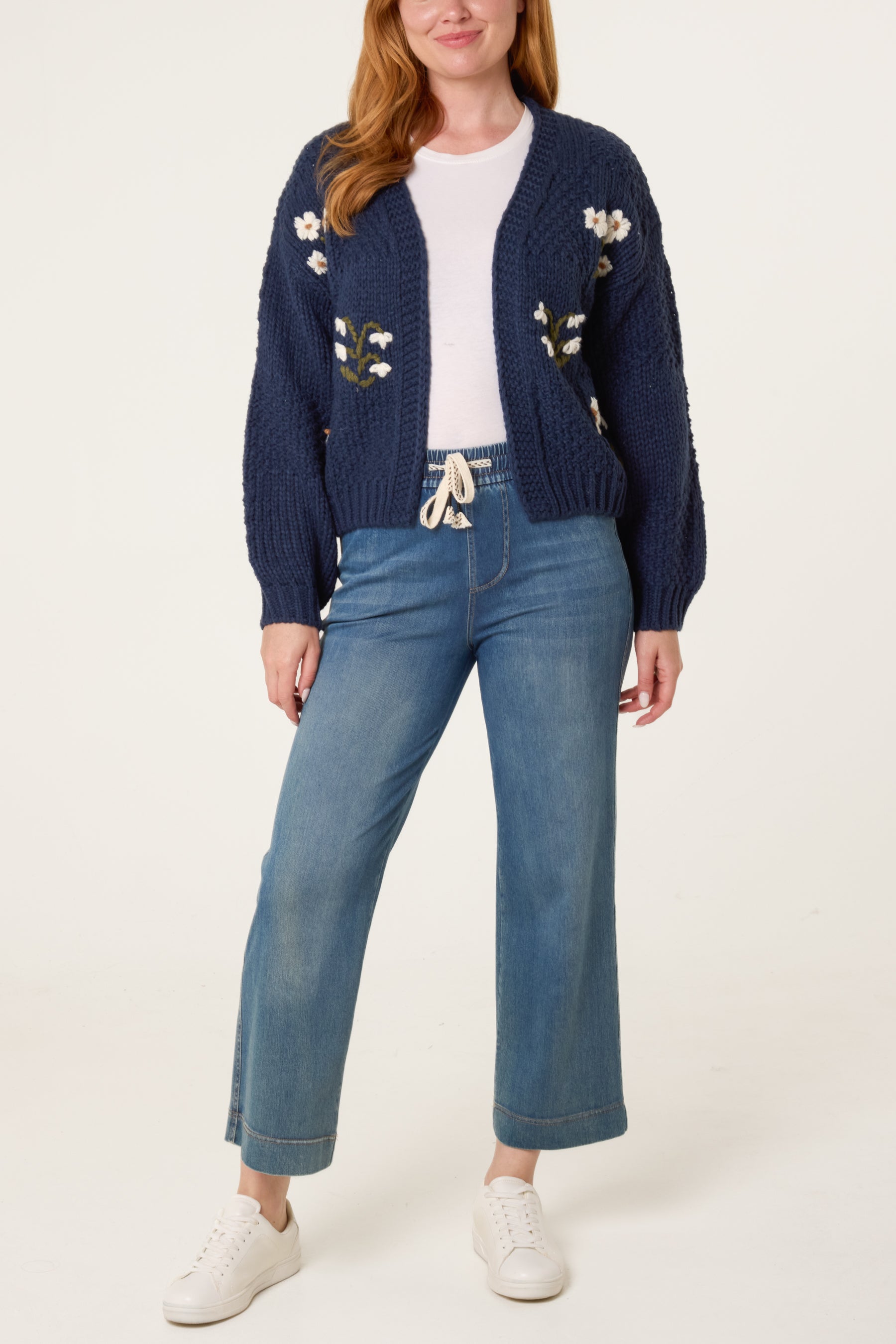 Flower Detail Knit Cardigan