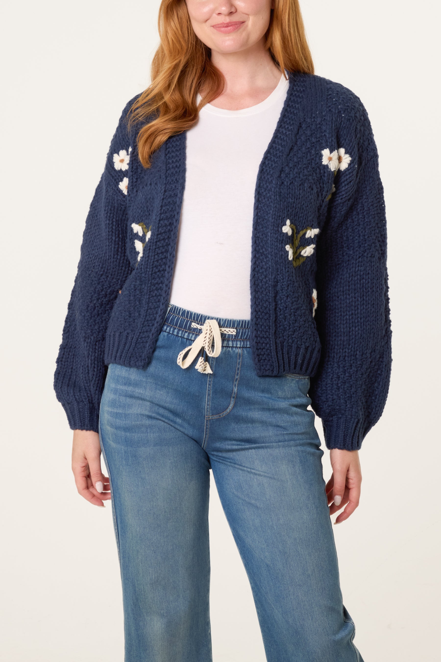 Flower Detail Knit Cardigan