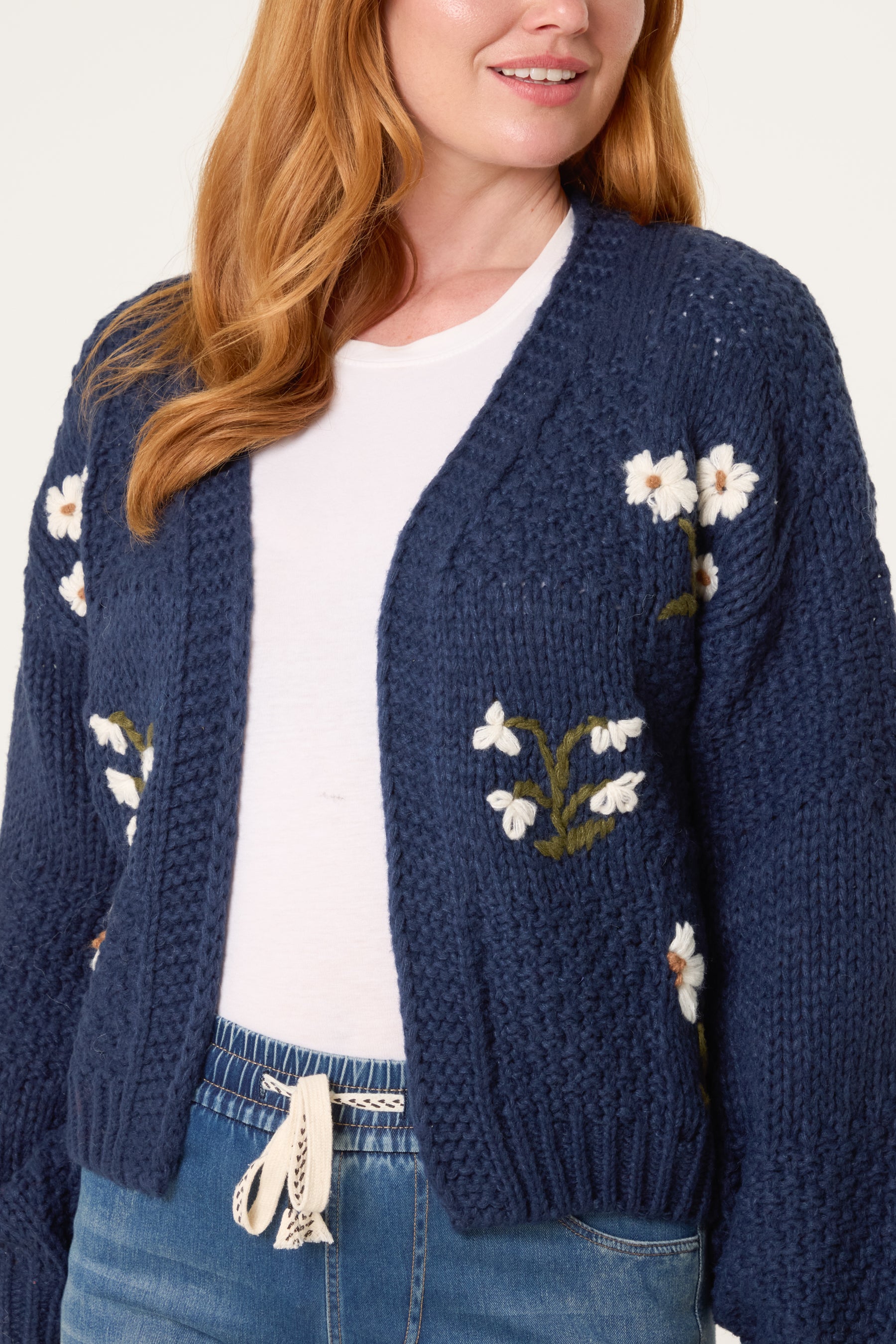 Flower Detail Knit Cardigan