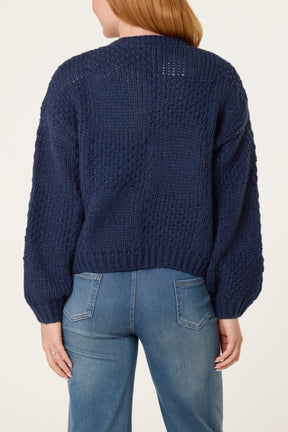 Flower Detail Knit Cardigan
