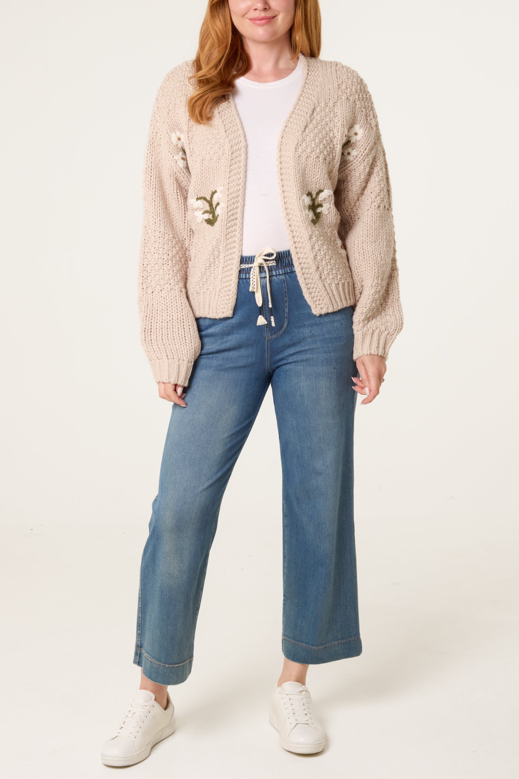 Flower Detail Knit Cardigan